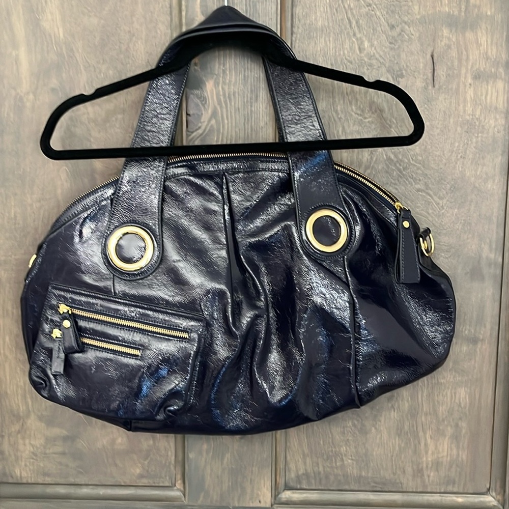LOCKHEART Purple Patent Leather Tote/Crossbody